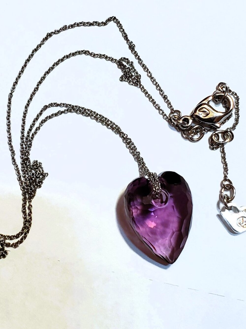 Swarovski Nectar Series Lilac Mini "Puffed” Crystal Heart Necklace 1090146